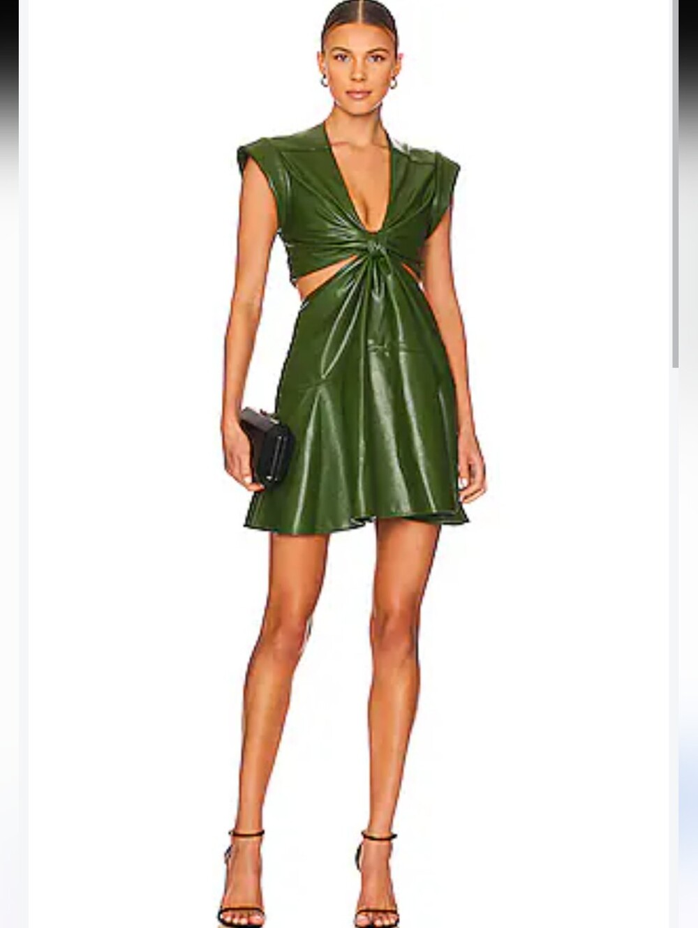 A.L.C. Lexi Green Cutout Faux Leather Mini Dress Size 6